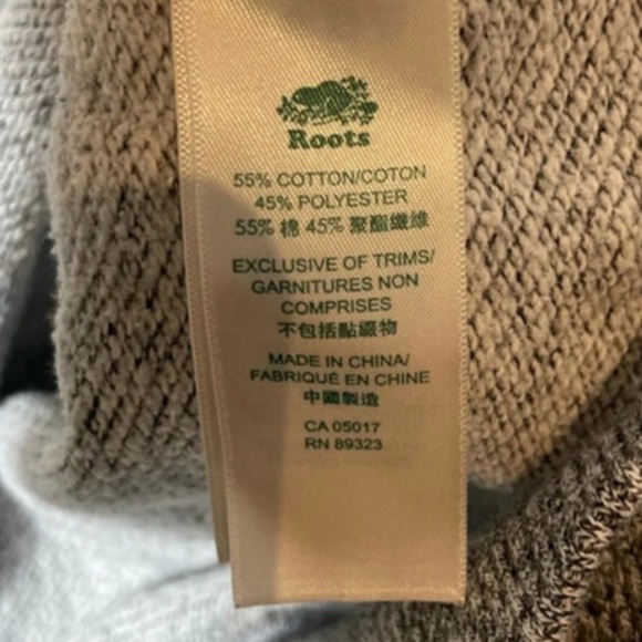 Roots Crewneck Salt & Pepper Grey Sweatshirt Size Small Cotton - Picture 7 of 8